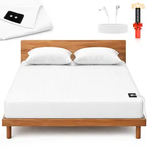 Groundbam Grounding Bed Sheets,Premium Gray & Pearl White Earthing Grounded Bed Sheet,Organic Cotton,Soft Bedding Sheet for All Seasons,Bed Grounding Kit,Fit for 15-inch Deep Mattress