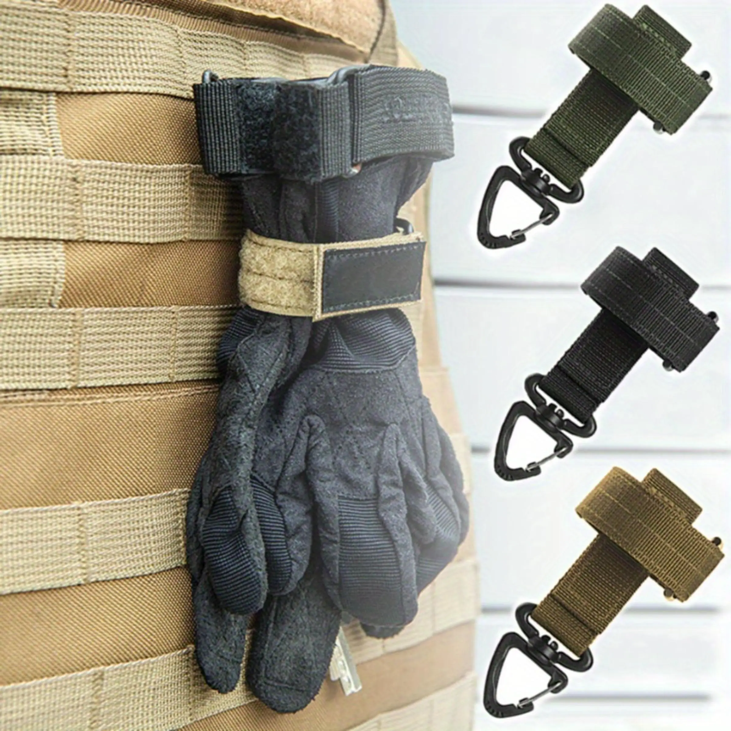 Multifunctional Gloves Strap, 3 Counts/set Tactical Gloves Hanging Strap with Hook, Outdoor Accessories for Camping Hiking Travel, Travel Essentials