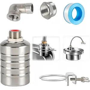 304 Stainless Steel Automatic Float Valve - Fully Automatic Water Level Control, 1/2'' to 3/4'' for Tanks, Pools, Livestock Troughs