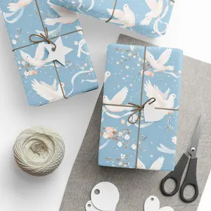 White Dove Wedding Wrapping Paper - Romantic Gift Wrap
