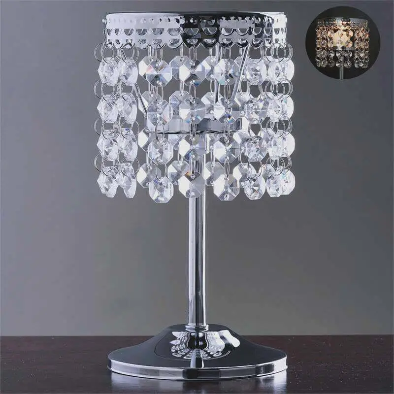 8" Glamorous Silver Beaded Crystal Candle Holder - Metal Tealight & Pillar Stand, Table Top Decorations Supplies for Wedding, Home Room Decor, Tea Light Candle Holders, Beads