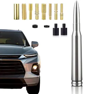 Chrome Bullet Antenna 50 Cal Car Truck Bullet Antenna Truck Accessories Universal Replacement for GMC Sierra 1500 Chevy Dodge Ram Silverado 1500 2500 3500 Ford F150 F250 F350 Car Truck Decoration