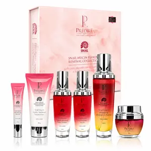 Predire Snail Mucin Firming Renewal Skincare Kit - Contour-Boosting Set with Lightweight, Cleansing Cleanser, Moisturizing Moisturizer, Hydrating Gel, Serum and Mask