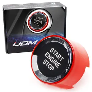 iJDMTOY (1) Crystal Diamond Reflective Engine Push Start Button w/Red Trim For BMW F/G Chassis Code 2 3 4 5 7 Series, X1 X2 X3 X4 X5 X6 w/Auto Start/Stop Feature