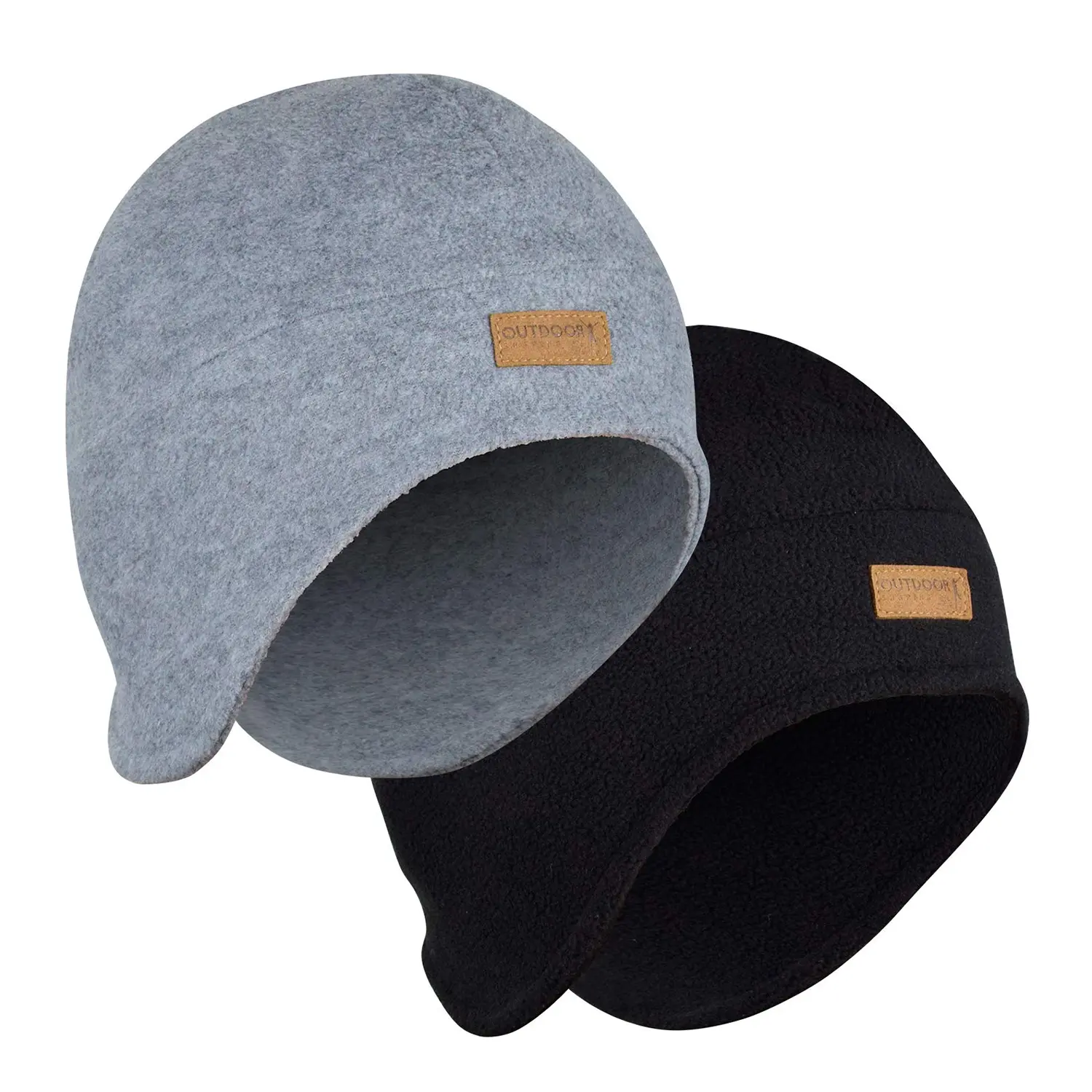 OUTDOOR SHAPING Unisex Fitted Beanie for Adults - Basic Casual Daily Stretchy Thermal Knit Winter Warm Fleece Hat, Wind-Resistant Full Ear-Covering, Letter Detail, Lightweight for Running, Hiking, Beanie Fitted, Ear Coverage, Full Ear-Covering Design
