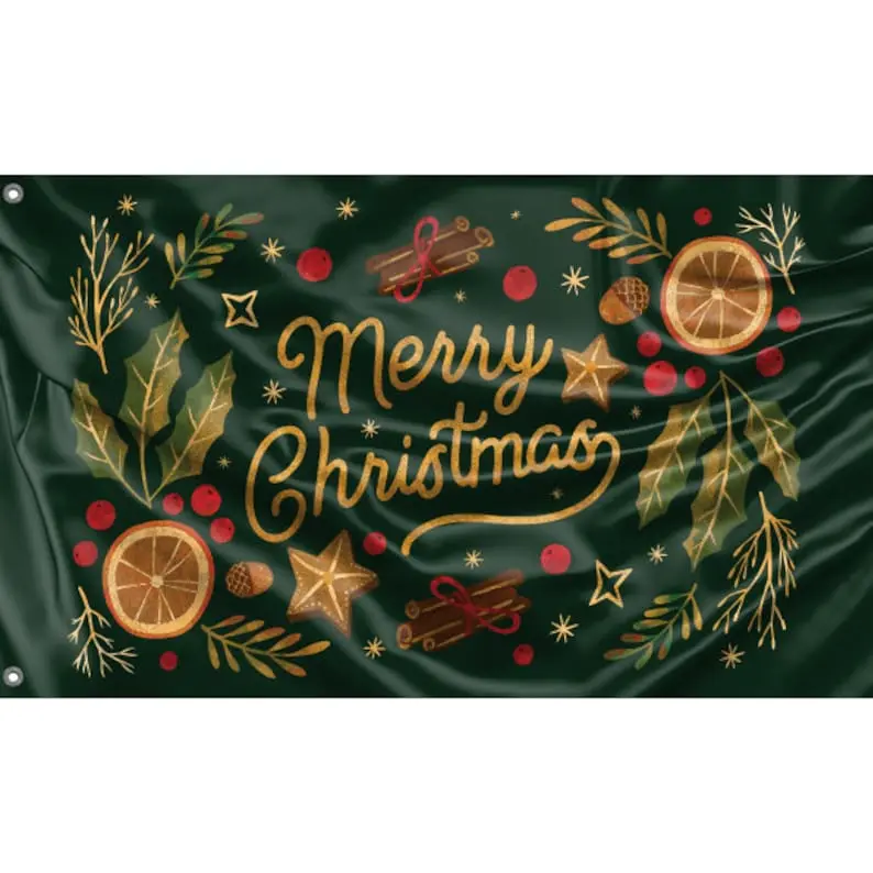 Merry Christmas Flag - Unique  Print High Quality Materials - Gift For Him - Gift For Her - Garden Flags - Funny Christmas Flag