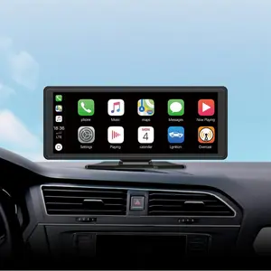 10.26 Inch Wireless Car Player, Car Video Player, 1 Set Car Radio Multimedia Player, Portable Car Radio with BT Audio AUX Stereo for Apple & Android Auto, Support Camera