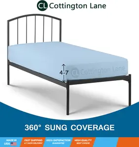 Cot Fitted Sheet 33 x 75-100% Egyptian Cotton - Cot Size 33 x 75 Fitted Sheet Only - Fitted Cot Sheet Perfect for Narrow Twin, Camp Bunk Beds, Camping Cot, Guest Bed Replacement(Light Blue Solid)