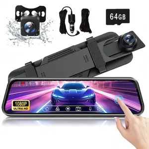 Loop Recording Car DVR, 1080P Car DVR with Memory Card, Car Video Surveillance with Rear View Camera for Cars, Trucks, SUVs, Car Driving Recorder