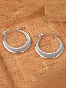 Simple Silvery Hoop Earrings, Suitable for Women's Daily Gatherings, Exquisite Accessories, Perfect Holiday Gifts, High Quality Earrings