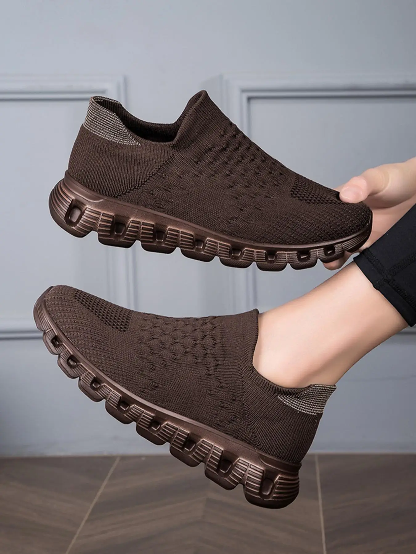 Athletic Summer Minimalist Plain Color Low Top Slip on Walking Shoes, Casual Breathable Comfortable Summer Sports Running Shoes, All-match Basic Shoes