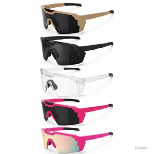 UV400 Z87+ Certified Multi-Color Sport Sunglasses for Men Women, Square One-Piece Shield Lens Cycling Eyewear, Only -11 Photochromic