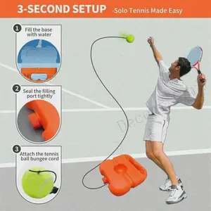 Tennis Single-Player Training Kit  a portable solo practice system that includes 3 tennis balls, 3 elastic bands, and a stable base. It is the ideal training companion for adults and children who want to stay fit or improve their tennis ski