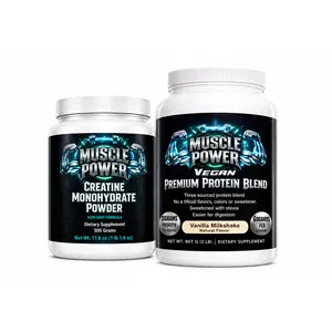 Muscle Power Premium Whey Protein Powder (Vanilla) & Creatine Monohydrate Combo Kit - Ultimate Muscle Building & Recovery Gym Stack