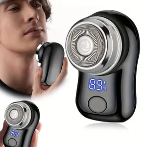 Portable Electric Shaver, USB Rechargeable Mini Beard Razor with Digital Display, Facial Hair Shaving Tool for Men