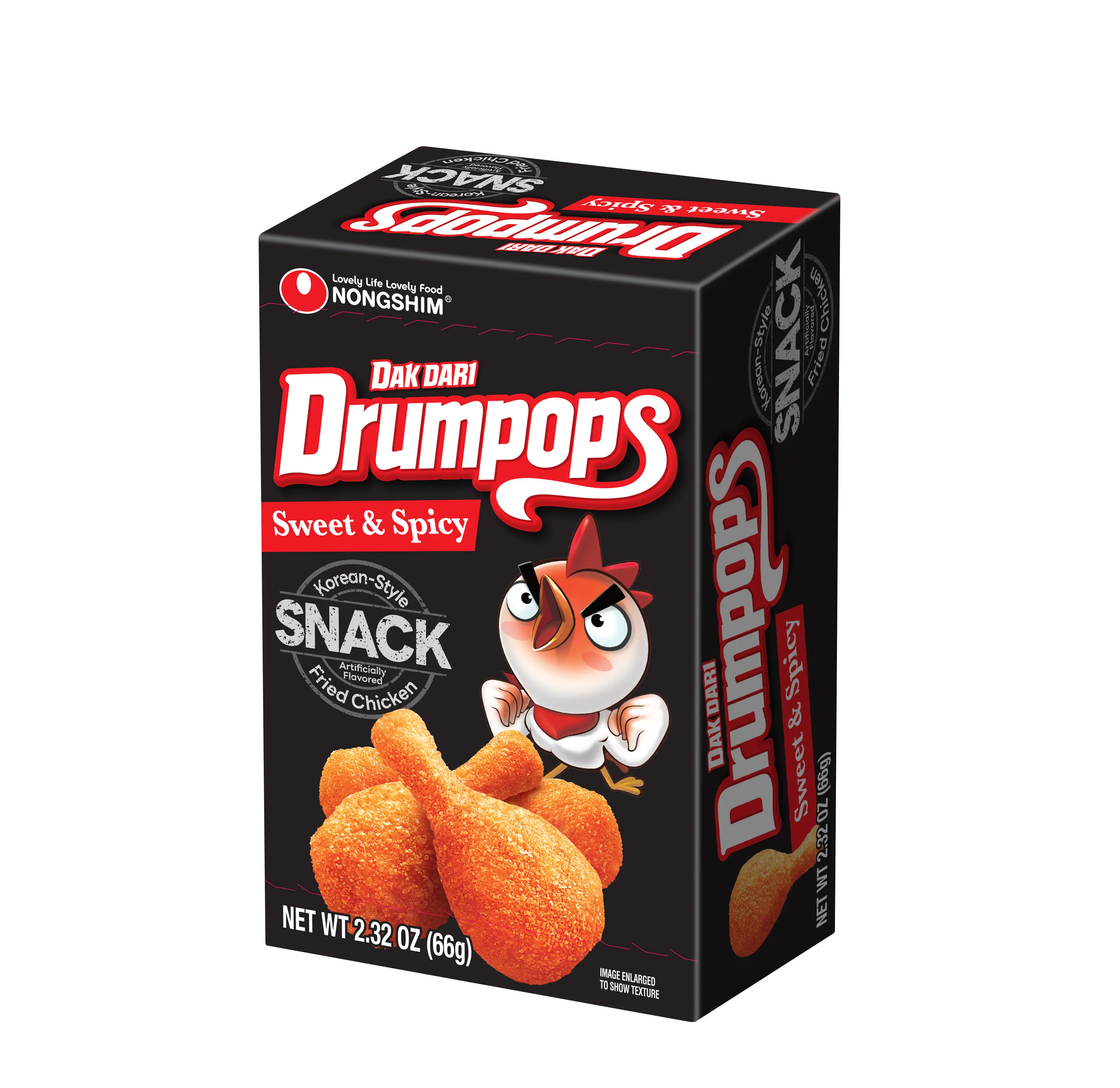 Sweet & Spicy Drumpops Dakdari Korean Fried Chicken Snack, Crispy Puffed Snack for On-The-Go Enjoyment