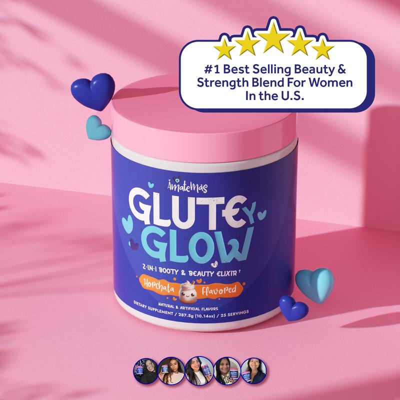 GLUTEYGLOW Women's 2-in-1 Edible High Creatine Powder Beauty Vitamin Elixir - 312.5g Simpson Labs US Healthy Dietary Supplement for Adults, with Biotin, Antioxidant Boost, Cinnamon Finish, Nail Strength & Skin, Hair Support (Horchata Flavor)