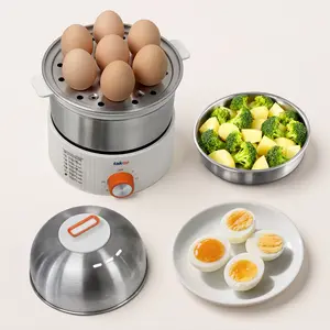 TAKOO 3-in-1 Electric Egg Cooker for Hard Boiled Eggs Poacher Omelet Maker & Vegetable Steamer Holds 14 Eggs Perfect for Family Gatherings