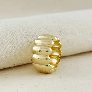 18k Gold Filled Oversized Scalloped Ring