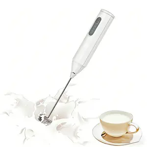 Rechargeable Coffee Frother Handheld Milk Frother Electric Blender Whisk Drink Mixer Mini Foamer for Lattes Cappuccino Matcha Hot Chocolate Compact Portable