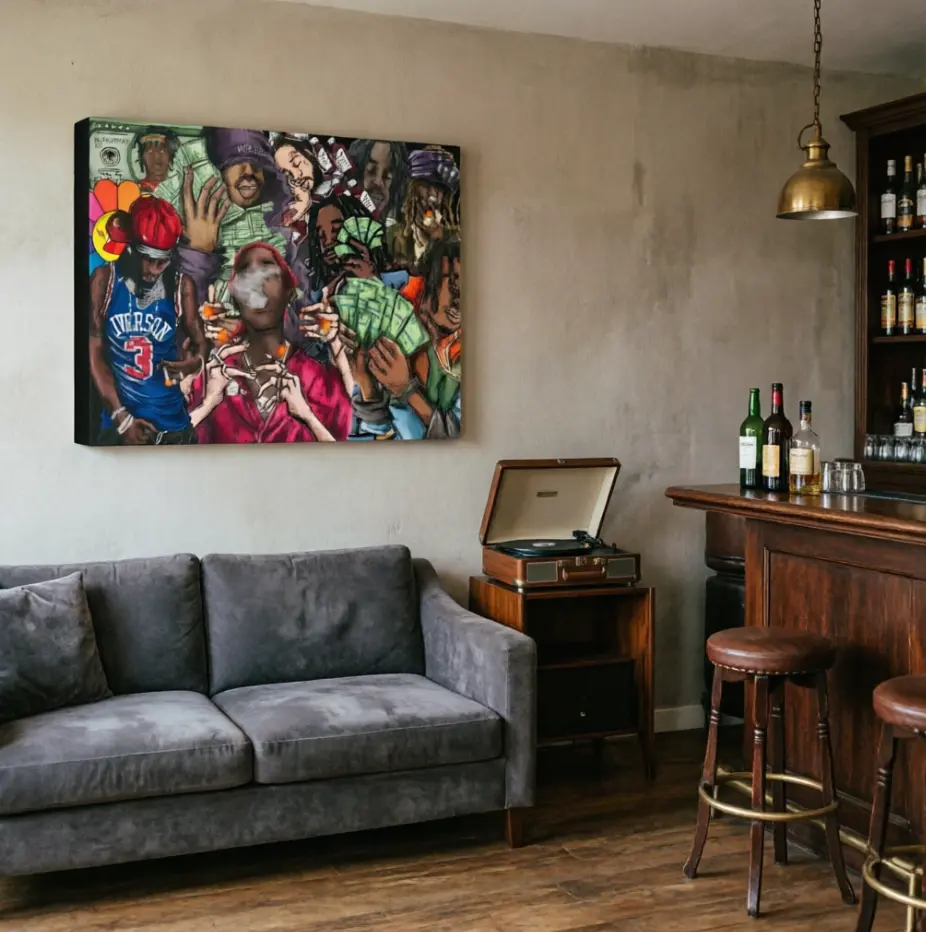 Money&vices wall art