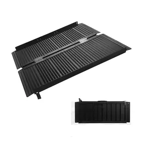 4FT Portable Wheelchair Ramp with Quick-Lock, Black Seamless Non-Slip Aluminum Folding Handicap Ramp,Threshold Ramp for Doorways, Wheel Chair Ramp for Home Steps, Loading Dock Plates
