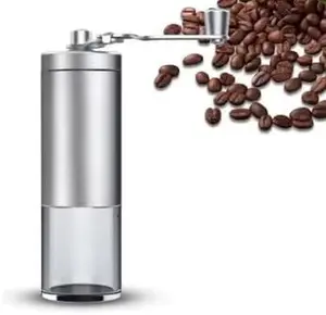 Portable Manual Coffee Grinder with Adjustable Burr Setting for Camping, Travel, Home & Office