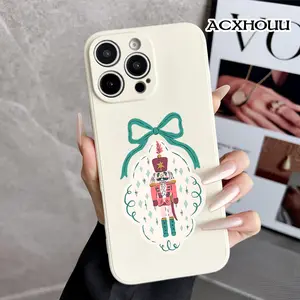 Case for iPhone 16 E Pro Max 15 Plus 14 13 12 11 XS XR Nutcracker Christmas Ornament TPU Silicone Rugged Durable Shockproof Protective Cover