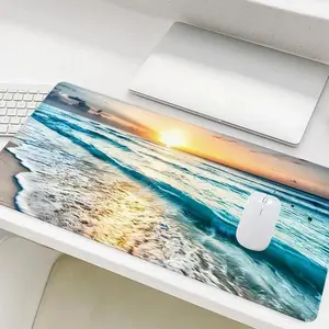 Beach Sunset Ocean Extended Mouse Pad | Tropical Wave Desk Mat, Non-Slip Large Gaming Pad for Coastal Home Office Decor #BeachSunsetDeskPad #TropicalWaveMat #CoastalHomeDecor #GamingMousePad #OceanAesthetic