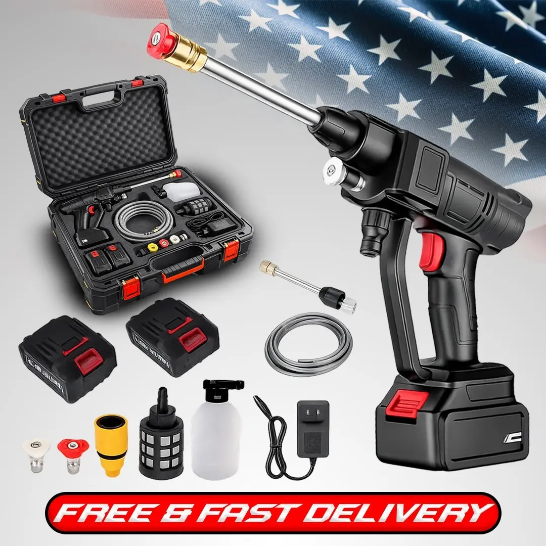 Portable Power Stream Electric Spray Gun 24V Lithium Battery | Removes Mud,Bird Drops & Oil Stains 2X Faster Than Ordinary Washers