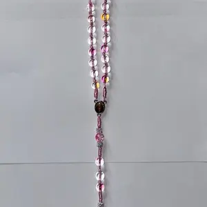 Rose of Light Rosary with Multicolor Beads and Centerpiece for Spiritual Practices