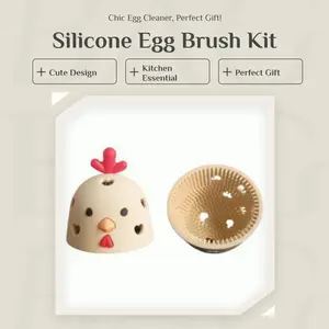 Cute Silicone Chicken-Shaped Egg Brush, 1-Count Egg Washer Tool, Kitchen Essential for Home Cooks, Ideal Party & Home Gift organizers