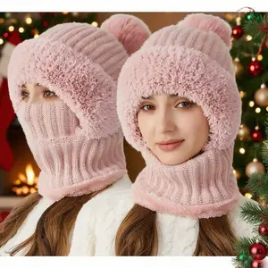 Winter balaclava hat  scarf Mask 3 in 1 set fleece lined windproof. Unisex Cycling Skiing