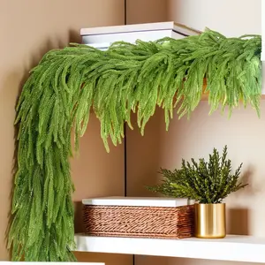 Lush Artificial Cedar Garland 72"- Perfect for Christmas & Holiday Decor, Vibrant holiday decorations Ornaments Leaf Box Decorative Fruit