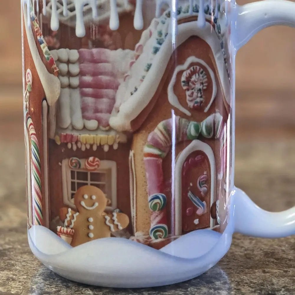 12oz 15oz or 20oz Christmas Gingerbread House Coffee Mug Tumbler Festive Holiday Design