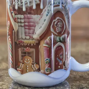 12oz 15oz or 20oz Christmas Gingerbread House Coffee Mug Tumbler Festive Holiday Design