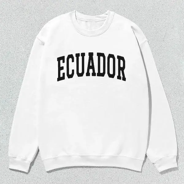Ecuador Collegiate Style Sweatshirt, Unisex Casual Long Sleeve Pullover, Round Neck Graphic Print Tops