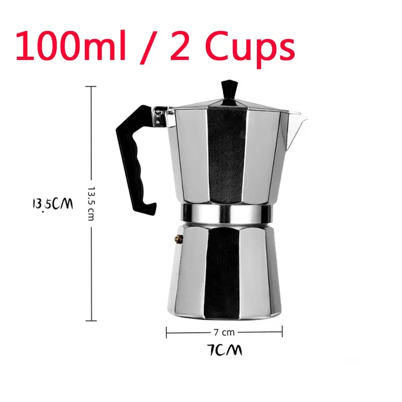 Italian Espresso Maker  2 Cup Stove Top Coffee Percolator Moka Pot