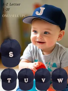 1PC Simple Letter Kids Baseball Cap, Adjustable Sun Hat for Boys and Girls, Soft Lightweight Dad Hat, Premium Quality Hats, Casual Daily Wear for Ages 1-3