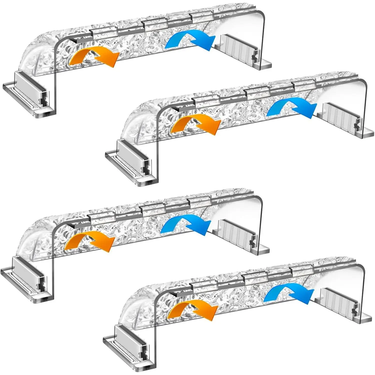 9"-15.5" Adjustable  Air Deflector with  Surface for Sidewall, Ceiling Registers and Vents (4 Pack)