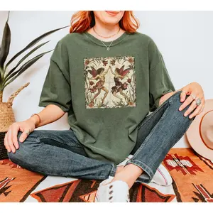 Comfort colors Mosaic Fairy Shirt Fairycore Graphic T-shirt Whimsigoth Clothing Faerie Tee Goblincore Light Academia Cottagecore Clothes Fairy Grunge