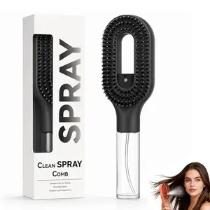 2-in-1 Detangler Hair Brush, With Mister Spray, Wet & Dry Detangling Brush for Curly, Wavy & Straight Hair | No-Tangle Anti-Frizz Hair Care Brush,Water Reservoir 50ml.