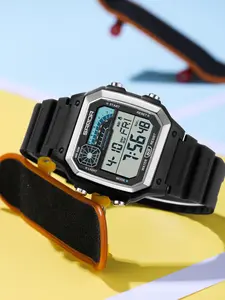 Men's Fashion Digital Watch, Casual Sporty Digital Watch with Luminous Dial & Alarm Clock Countdown Function, Waterproof LED Digital Wristwatch with Box