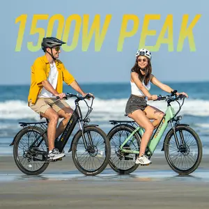 【Spring Deal 】V80 E-Bike, 1500W Peak Power Motor 28MPH Ebike, 48V 13Ah Removeable Battery, 26'' City Cruiser Adult Electric Bicycles up to 70 Miles, 7-Speed Dual Disc Brake, Mountain E Bike for Commuting