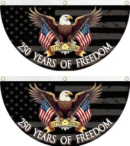 250 year anniversary of Freedom Bunting Flag, 250th Anniversary USA Patriotic Eagle Design Banner with Brass Grommets, 1776-2026 Commemorative Décor