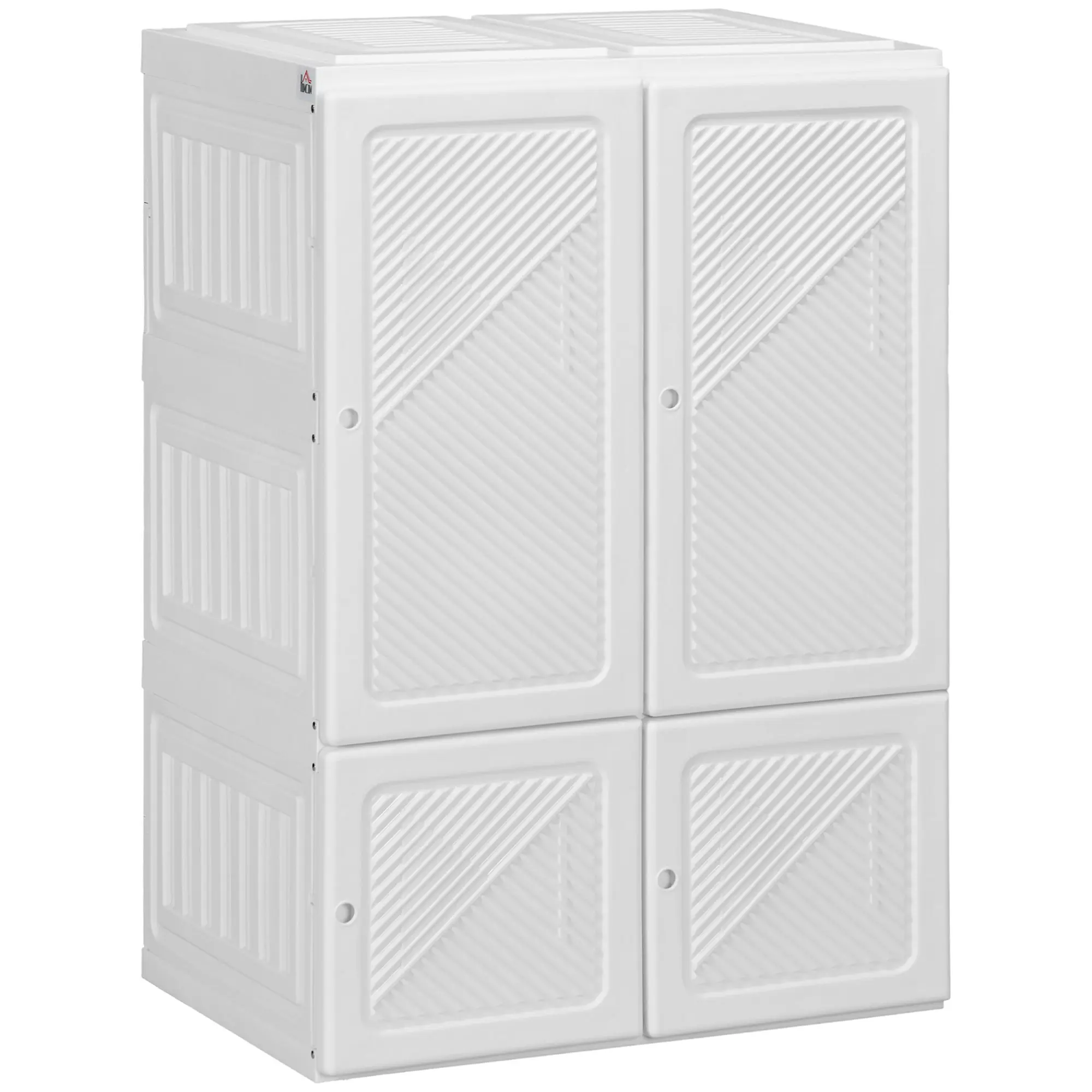 Cube Storage Wardrobe - Multi-Functional Folding, Compartmentalized Storage Armoire with Retractable Coat & Gown Rod, 300 Lb Total Capacity for Small Bedrooms & Guest Rooms, Multi-Functional Folding Wardrobes, Compartmentalized Storage Wardrobes