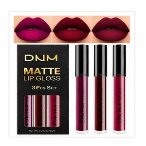 3-Pcs Matte Liquid Lipstick Set - Dark Red, Plum, Black Cherry & Maroon Shades, Long-Lasting Waterproof Lip Stain Gloss