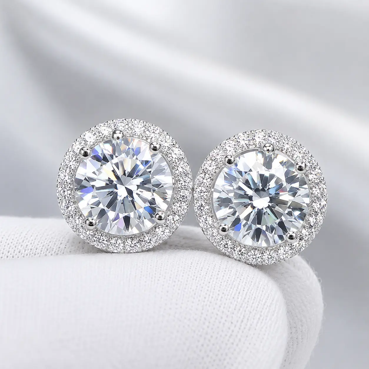 S925 Silver Cubic Zirconia Stud Earrings for Men & Women, Classic Fashion CZ Ear Jewelry, Unisex Gift for Birthday, Mother’s Day, Wedding & Daily Wear Ear Studs