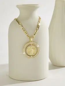 Fashion Luxury Virgin Mary Necklace, 360 Degree Rotating St Jude Pendant, Gold Plated Religious Jewelry, Unisex Vintage Jesus Cross Medal Gift, Gold Plated Crucifix, Exquisite Jewelry Gift, Faith Necklace, Cross Necklaces