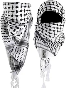 Palestine Scarfs Cotton Arab Keffiyeh Scarf Men Head Neck Face Wrap Cotton Men  Woven Not Printed Turban